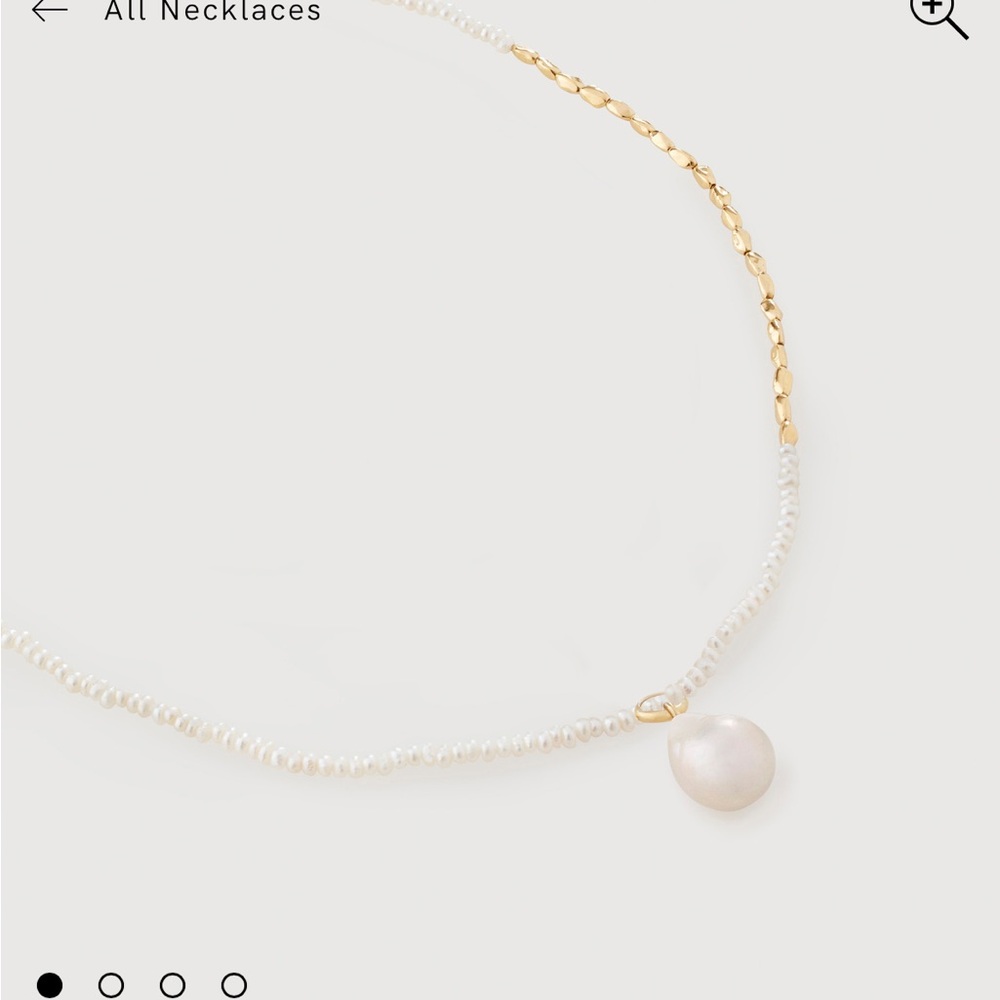 Monica Vinader New Nura Baroque and Mini Nugget Pearl Beaded Necklace